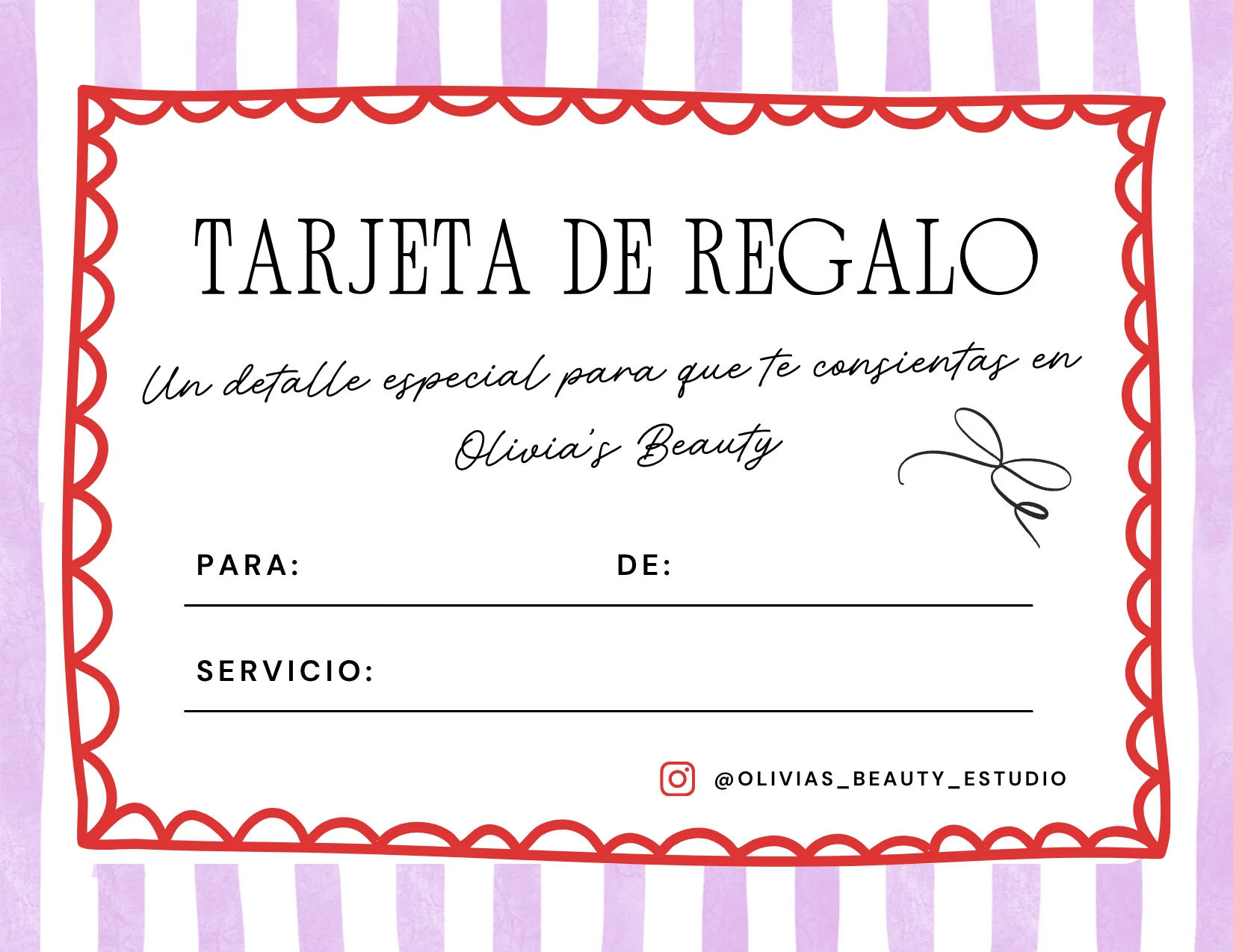 Tarjeta de regalo de Olivia's Beauty